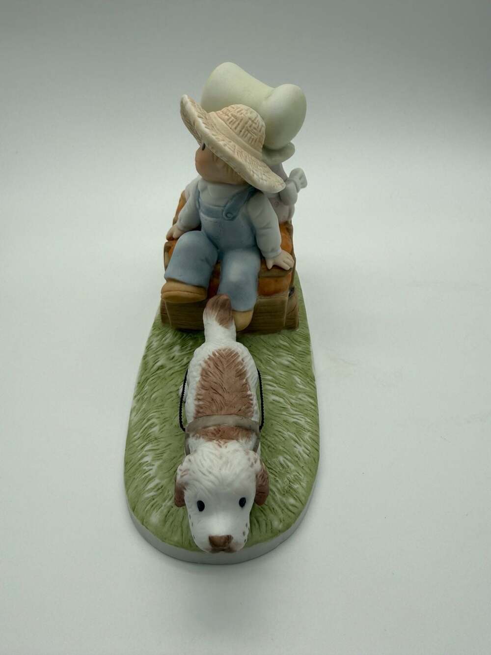 Homco Circle of Friends "Fall's Bounty" Boy & Girl on Pumpkin Wagon Figurine 199 - Picture 4 of 10